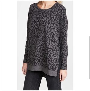 Z Supply Weekender Tunic Top Gray Black Leopard size S